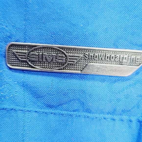 * Sims snowboarding medium jacket blue snowflake print zippers hidden pockets - Picture 5 of 13